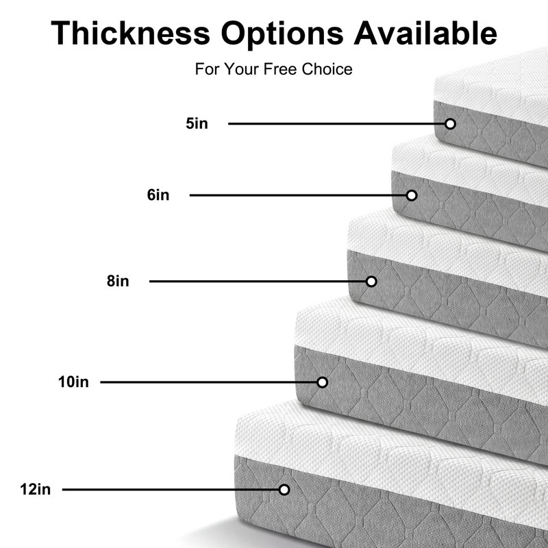Medium Firm Memory Foam Mattress In A Box With Firm Body Support, King, 10"