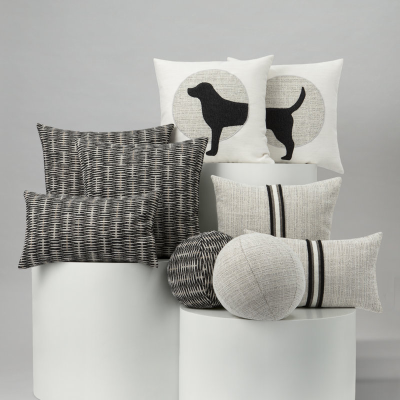 Intertwine Ebony Orb Woven Accent Pillow Cover & Insert