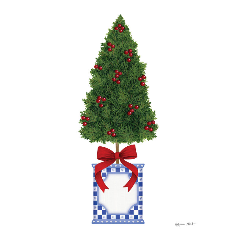«Topiaire de sapin de Noël sur toile» par Annie Lapoint, reproduction, H 30 po x l 20 po x P 1,25 po