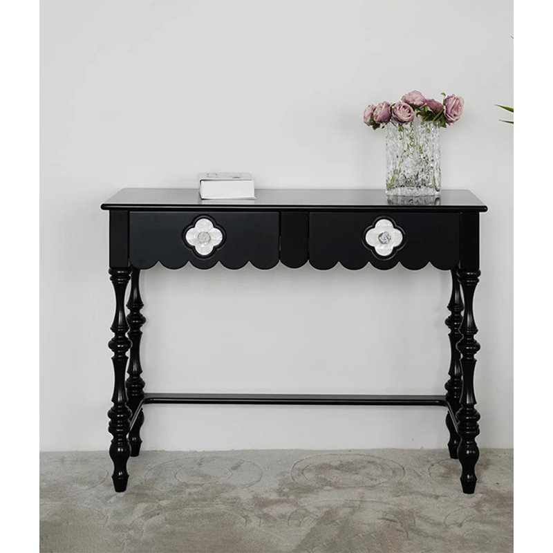 Console élégante de style français avec garniture festonnée, H 29,92 po x l 47,24 po x P 15,75 po