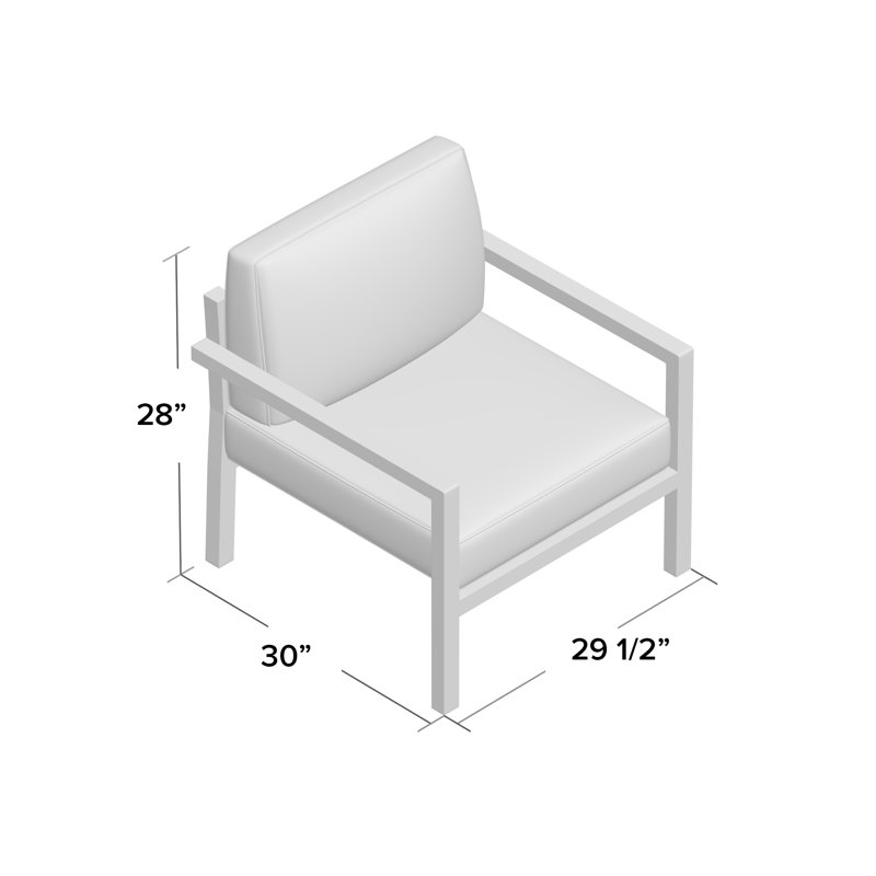 Vivant Patio Chair with Sunbrella® Cushions, Cast Silver Sunbrella®, Slate