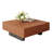 Modern Square Walnut Coffee Table with Storage Drawers, Center Table for Living Room & Home Office