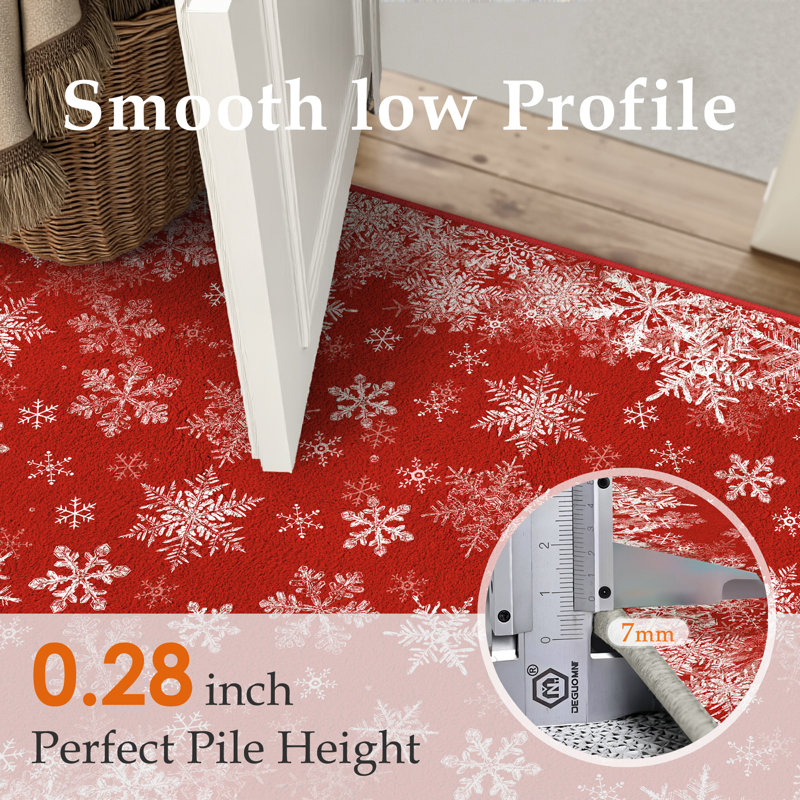 Tapis lavable flocon de neige avec envers antidérapant Avery, Rectangle 5 pi x 7 pi