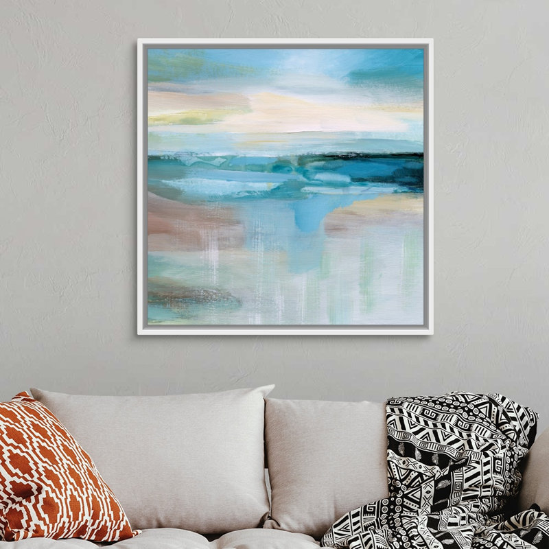 Lumière toscane - reproduction d'art sur toile, Cadre flottant blanc, H 37,7 po x l 37,7 po x P 1,75 po