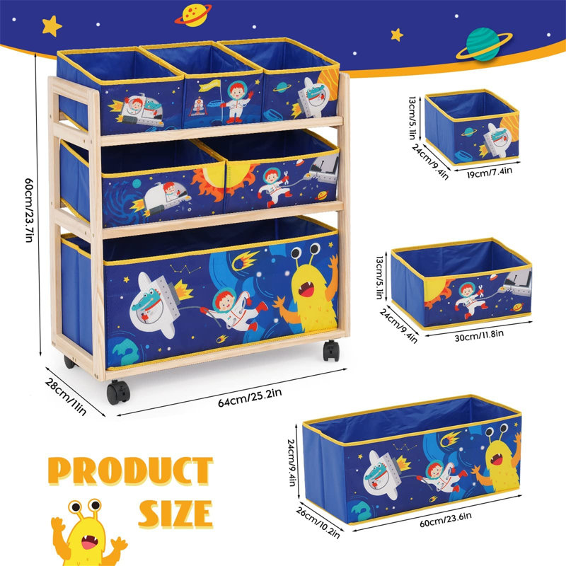 Pendik 60cm H X 64cm W Toy Storage Kids Bookcase