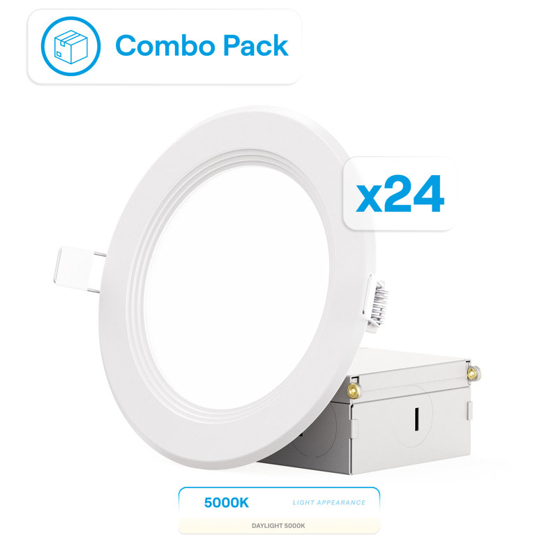 Ensemble de 4 lumières à DEL encastrées Infibrite Thin, Quatre pouces, 5000 K, Blanc