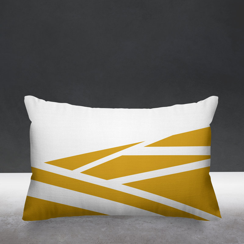 Rutherford Outdoor Reversible Throw Pillow, Yellow