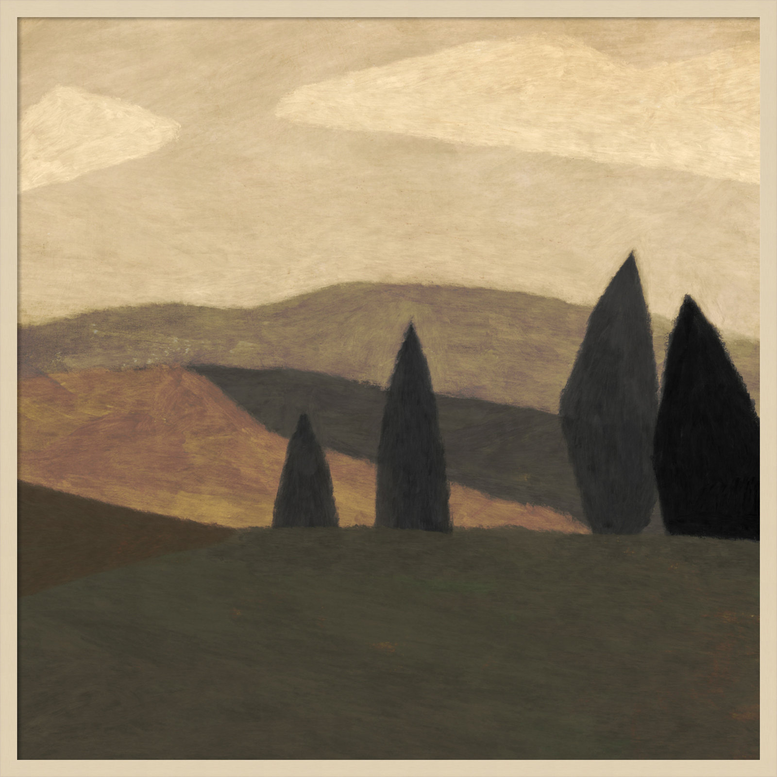 Paysage 2 Print by Dan Hobday, Brown, 41" H x 41" W