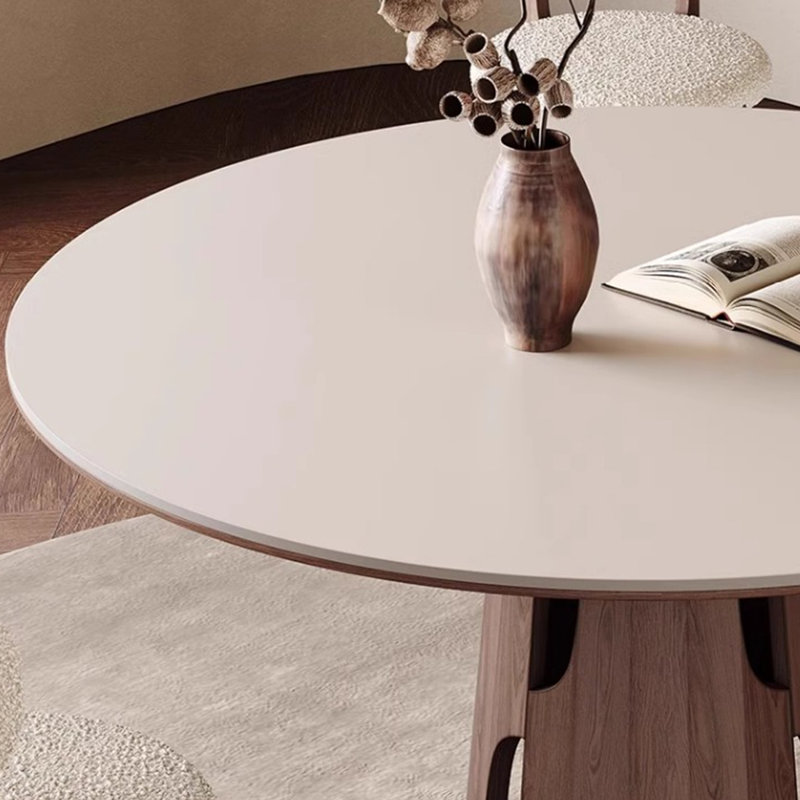 Simple Round Rock Plate Dining Table Sets., 29.53"H x 59.06"L x 59.06"W