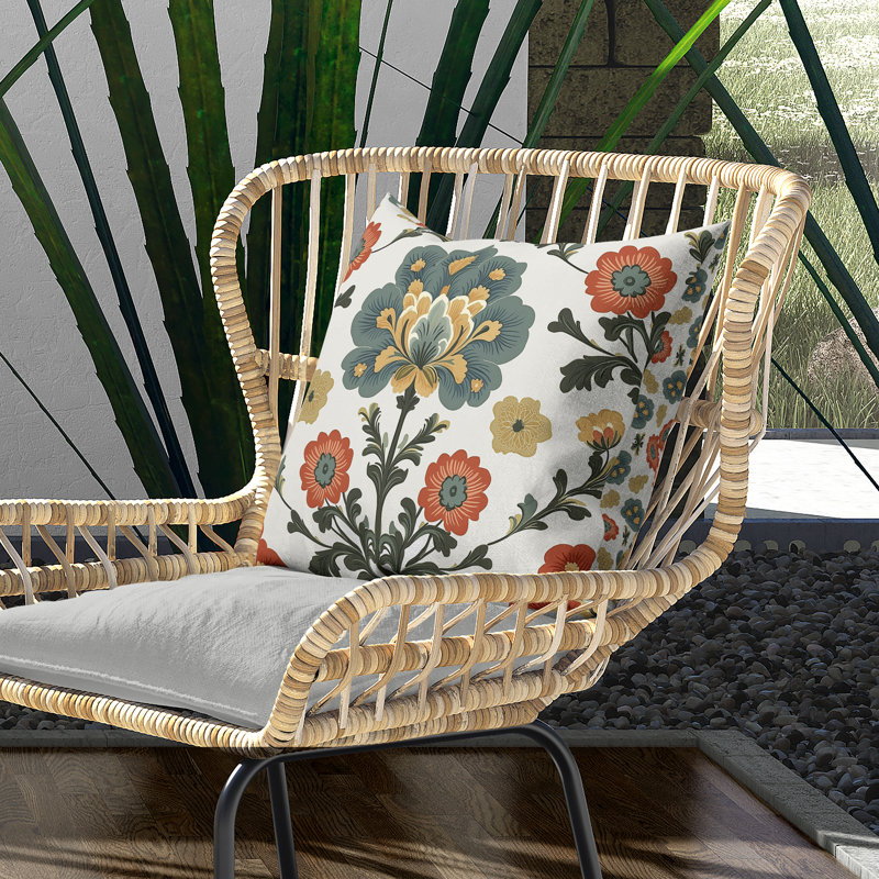 Ramage intérieur/extérieur 18x18 Regal Ramage, Carré 18 po, Beige/Coral