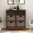 Rustic Storage Cabinet with Two Drawers and Four Classic Rattan Basket Accent Cabinet-1550221714