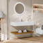 Meuble-lavabo flottant 36 po avec lavabo en acrylique et tablette ouverte 36 po - Finition naturelle ou noyer-245283353-245283357