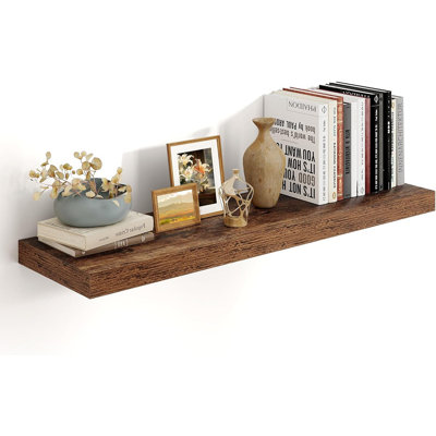 Wall Mounted Shelf With Glass Shelf, Wall Decor Rack With 12 S-Hook, Floating Storage For Game Room, Living Room, Wine Coffee Bar, Black