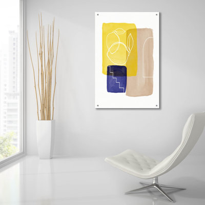 «Lemon Pop Line Art» par Linda Woods, art mural en verre acrylique