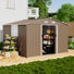 10 pi. x 8 pi Remise de rangement extérieure en acier galvanisé avec plancher renforcé, portes coulissantes et évents