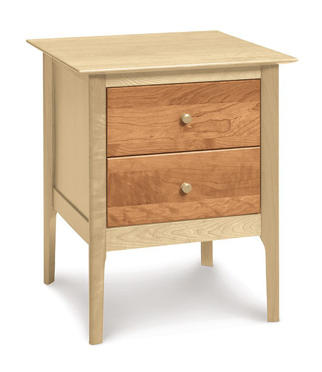 Sarah 2 - Drawer Solid Wood Nightstand, 24", Parchment Maple