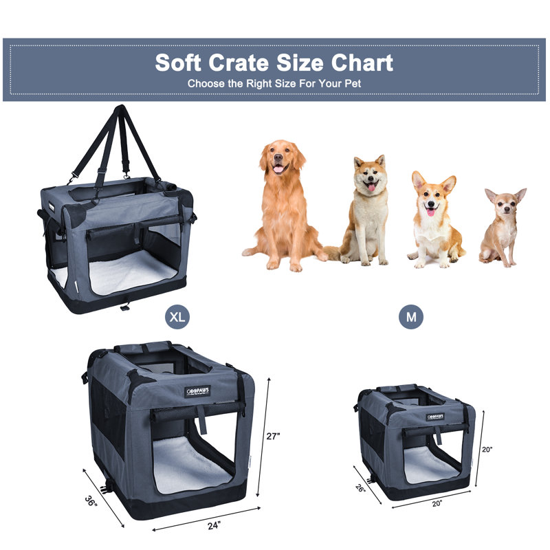 Caisse pour chien Jespet, Gris, H 23 po x l 21 po x P 26 po