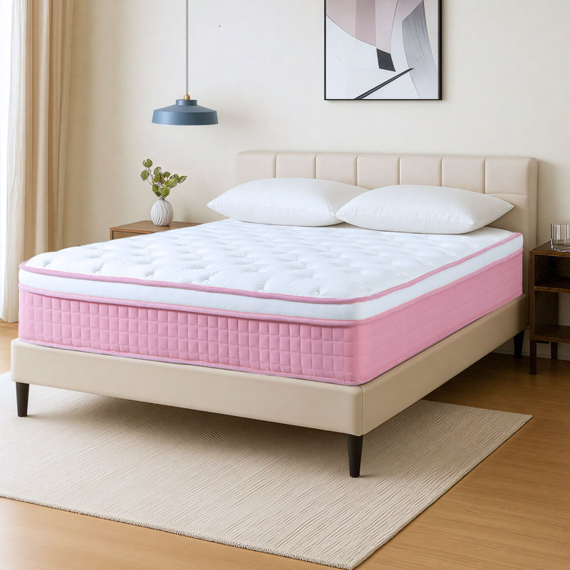 Matelas hybride à ressorts ensachés 12 po avec housse en tricot rafraîchissant certifié Certipur-US, Lit double