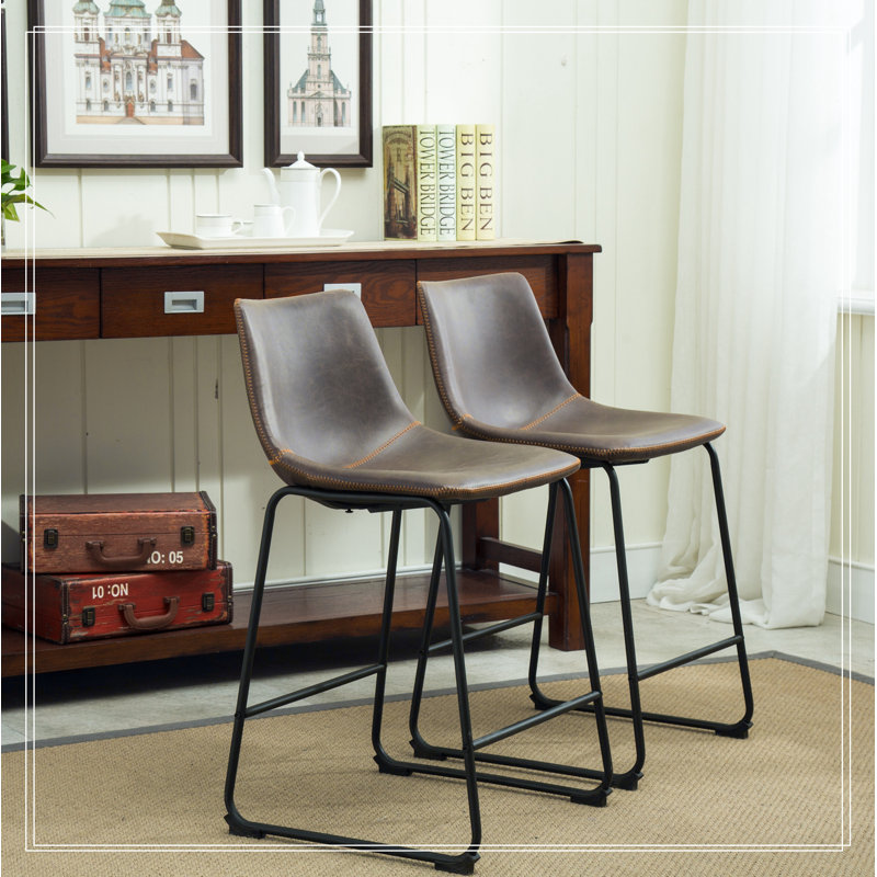 Tabourets Lotusville, ensemble de 2, Brun, Tabouret de comptoir (siège d'une hauteur de 24,5