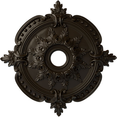 Endurathane Benson Classic Ceiling Medallion, 28 3/8"OD x 3 3/4"ID x 1 5/8"P (Fits Canopies up to 6 1/2"), Hand-Painted Stone Hearth Finish