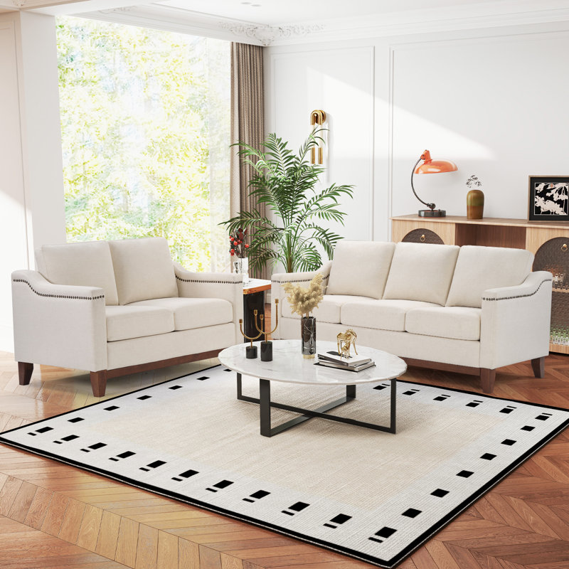 Ensemble de salon 2 pièces Edgell, Blanc