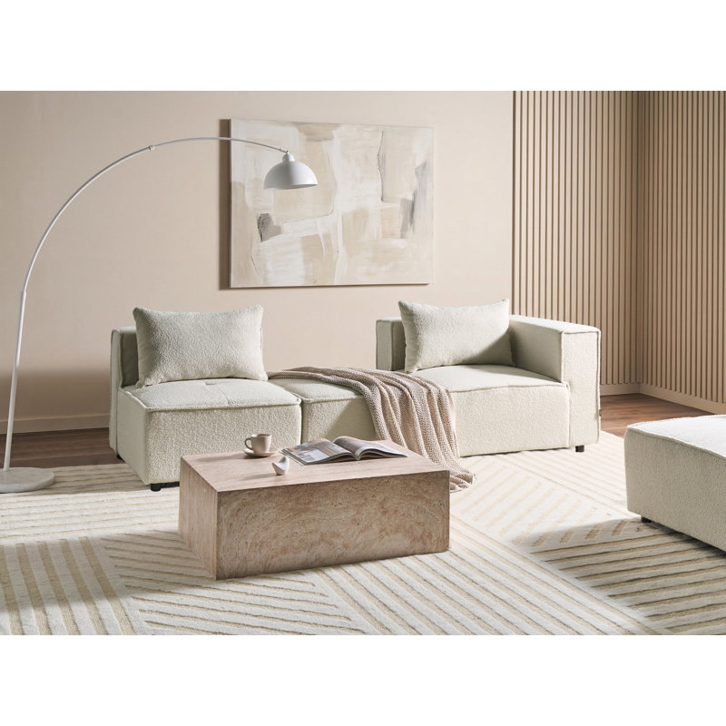 Chandy 1 Seater Boucle Seating Component, White Boucle