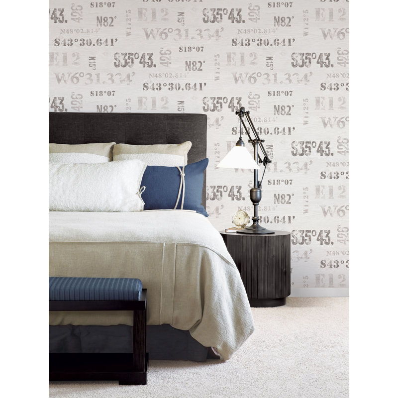 Deauville 2 Nautical Coordinates Wallpaper Roll, Navy Blue/Red/Beige