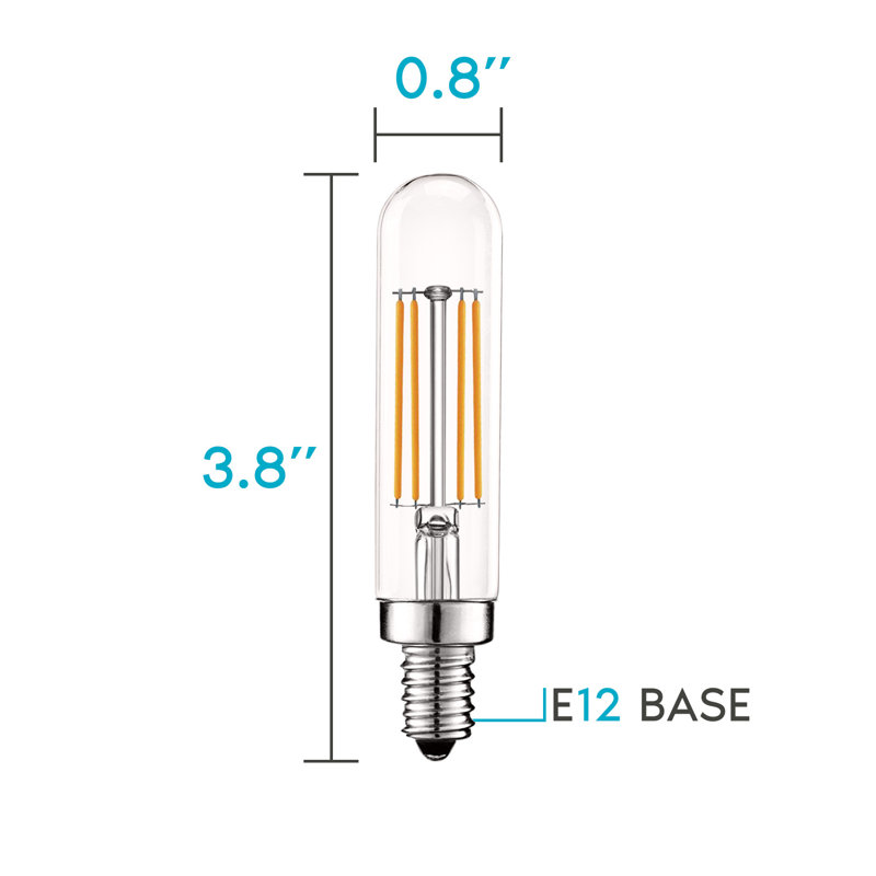 Ampoule de 5 watts (40 watts équivalente), del T 6,5, ampoule à intensité variable, blanc warrm (2700K) E12/base à candélabre