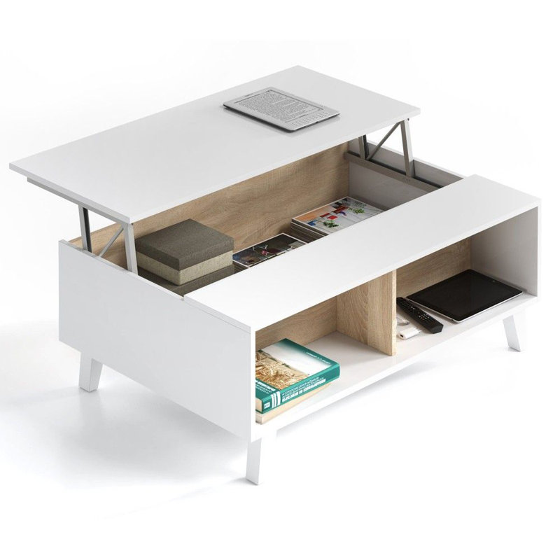 Biagia Lift Top Four Leg Coffee Table with Storage