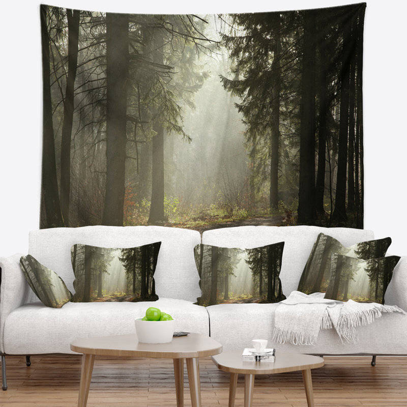 Tapisserie vert foncé avec rayons de soleil, H 50 po x l 60 po