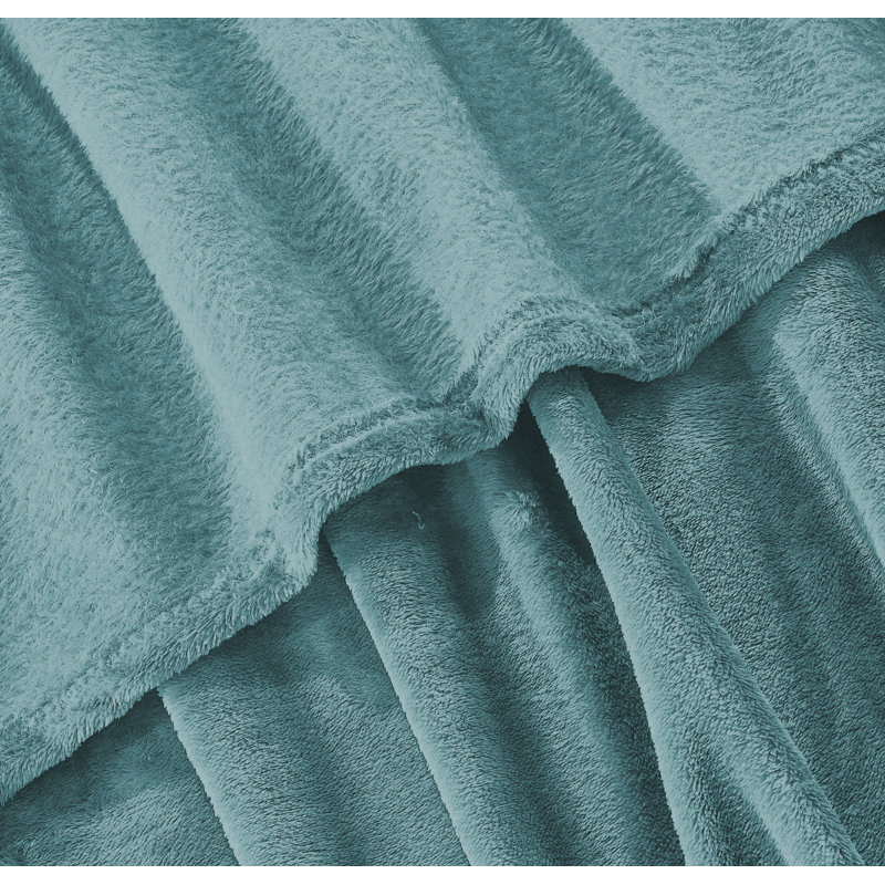 Knitted Throw Blanket, Queen, Aqua