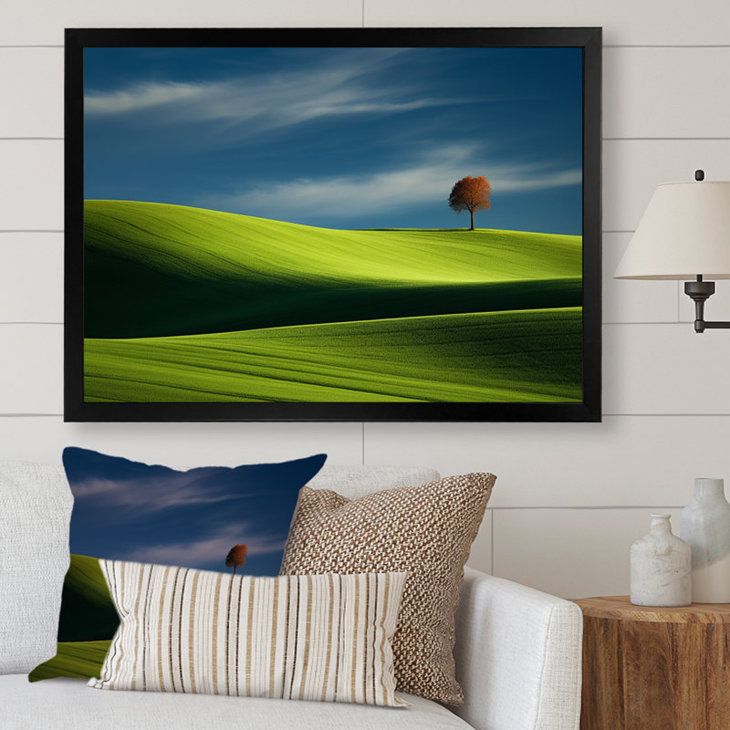 «Green Monicol Meadow», photo I sur toile, H 34 po x l 44 po x P 1,5 po, Cadre simple noir