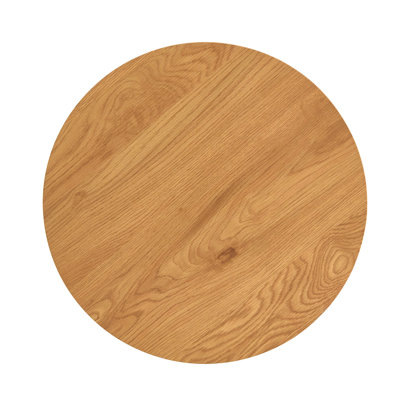 Set of 2 coffee round tables with a WOODEN-look top and steel base -  Ivy Bronx, 00CE476AD1444E85B4CEE6E5C27F1A81