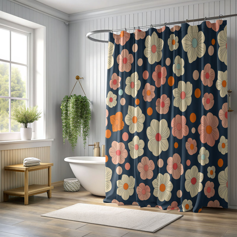 Rideau de douche standard 1 pièce Damika, H 74 po x l 71 po