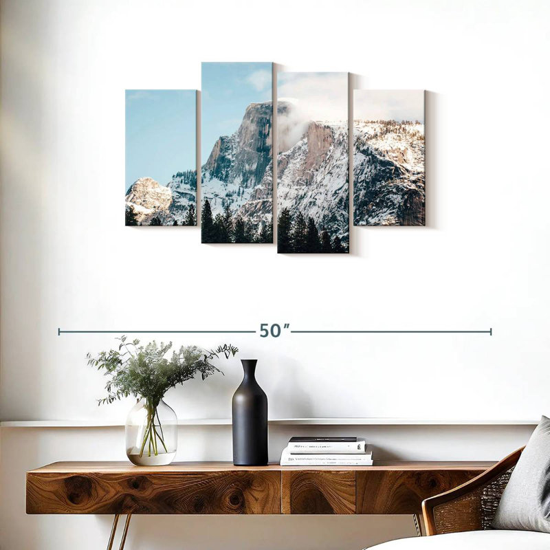 Snowy Mountains In Yosemite, 22" H x 36" W