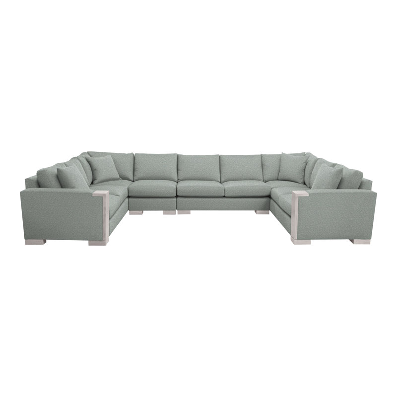 Abingdon By Michael Weiss Upholstered Sectional Symmetrical, Tuck Water, Dove Gray
