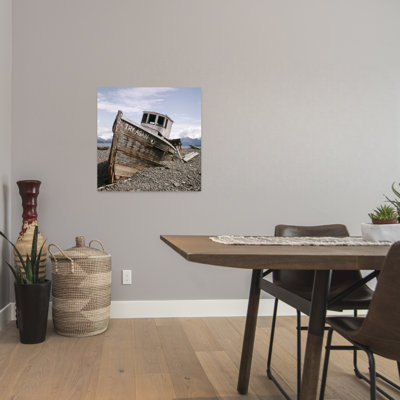 1980S Try Again Boat Wreck Homer Alaska Usa Classic Retro Vintage Architecture Beach Wall Art