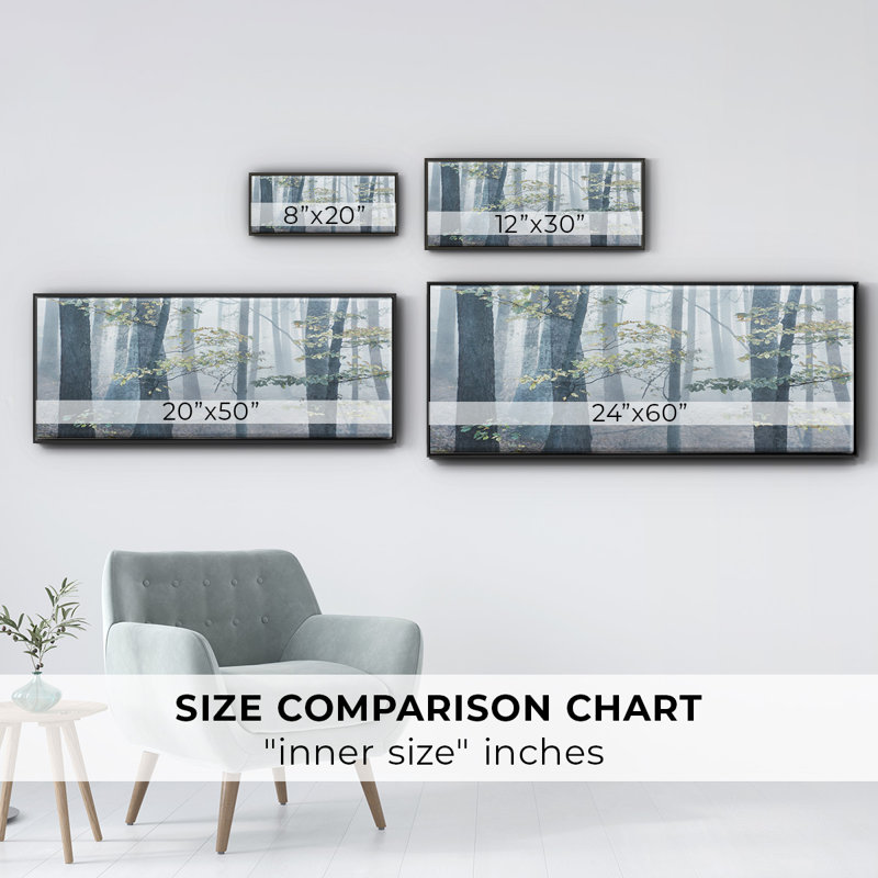 Chalky Misty- Framed Canvas, 24" H x 60" W