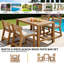 Rustic 5-Piece Acacia Wood Outdoor Bar Set with Cushions for Patio, Garden, or Poolside-1596350750