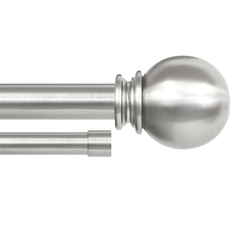 Tringle à rideaux double Midcre, Nickel brossé plaqué