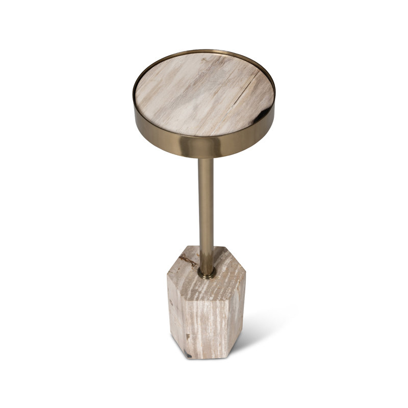 Relique Dinah Drink Table, Brass, Natural Light