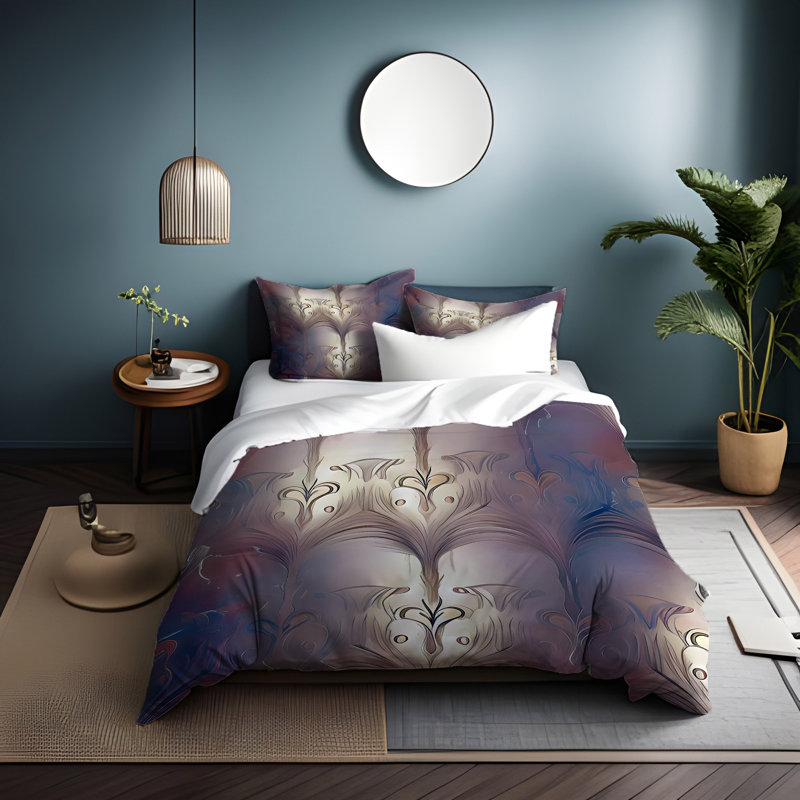 Ensemble de housse de couette , Housse de couette simple + 1 taie décorative pour