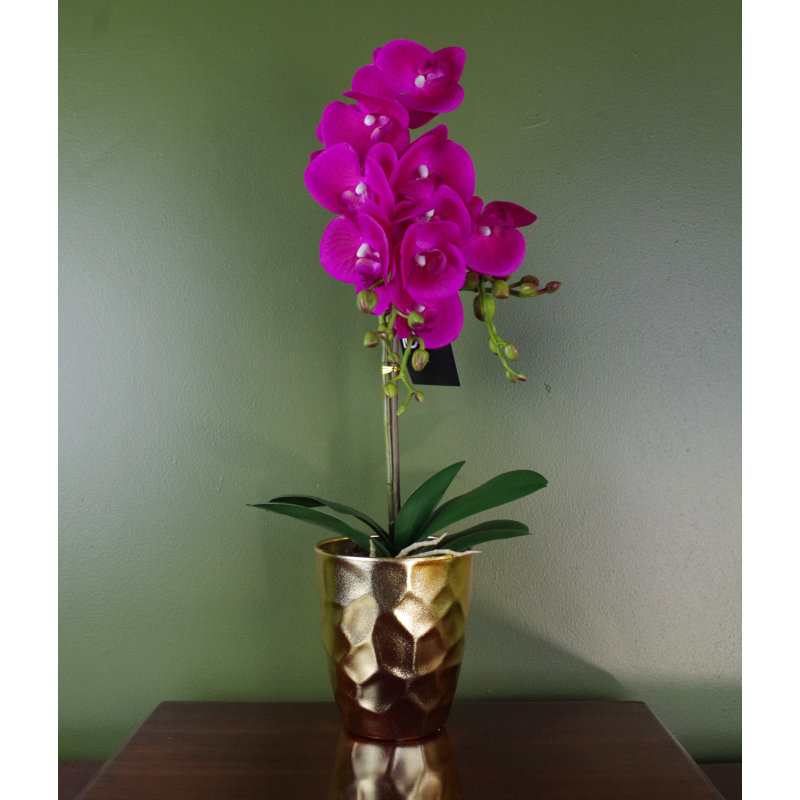 Plastic, Silk Artificial Arrangement in Pot, 54cm H x 20cm W x 20cm D, Pink