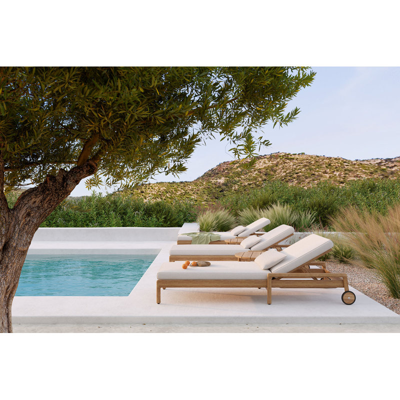 Jack Outdoor Chaise Lounge Cushion, Off White