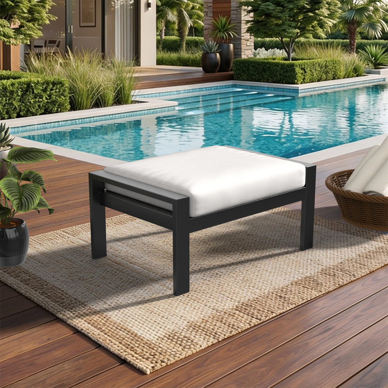 Lotta Lotta Sunbrella® Outdoor Ottoman Cushion, 23.5" W x 20.5" D, Sunbrella® Canvas Natural