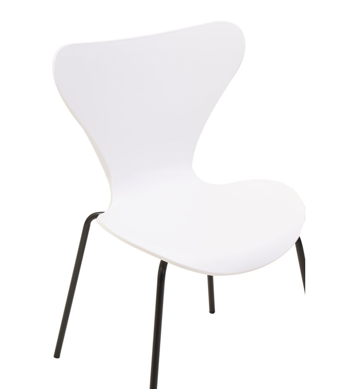 Side Chair, White/Black