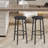 Backless Round Bar Stool Counter Stool With Footrest-732112934