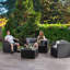 Ensemble de conversation modulaire en rotin 5 pièces avec coussins Newburyport-61759074-61758382