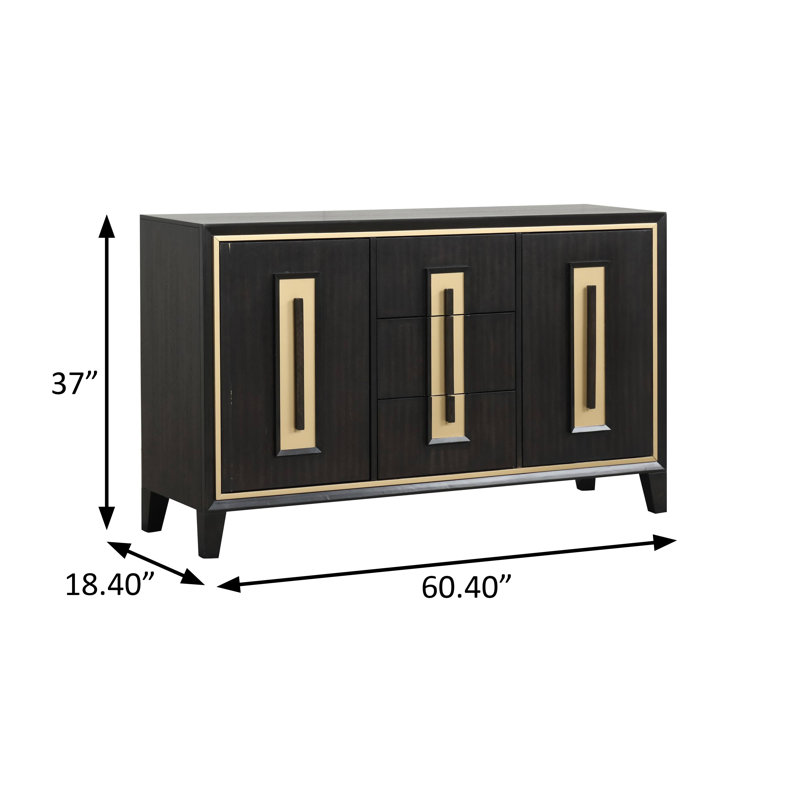 Desserte contemporaine l 60,4 po, espresso