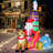 Inflatable Santa Claus On Sleigh With Reindeer And Penguin – 5.9 Feet Long With LED Lights